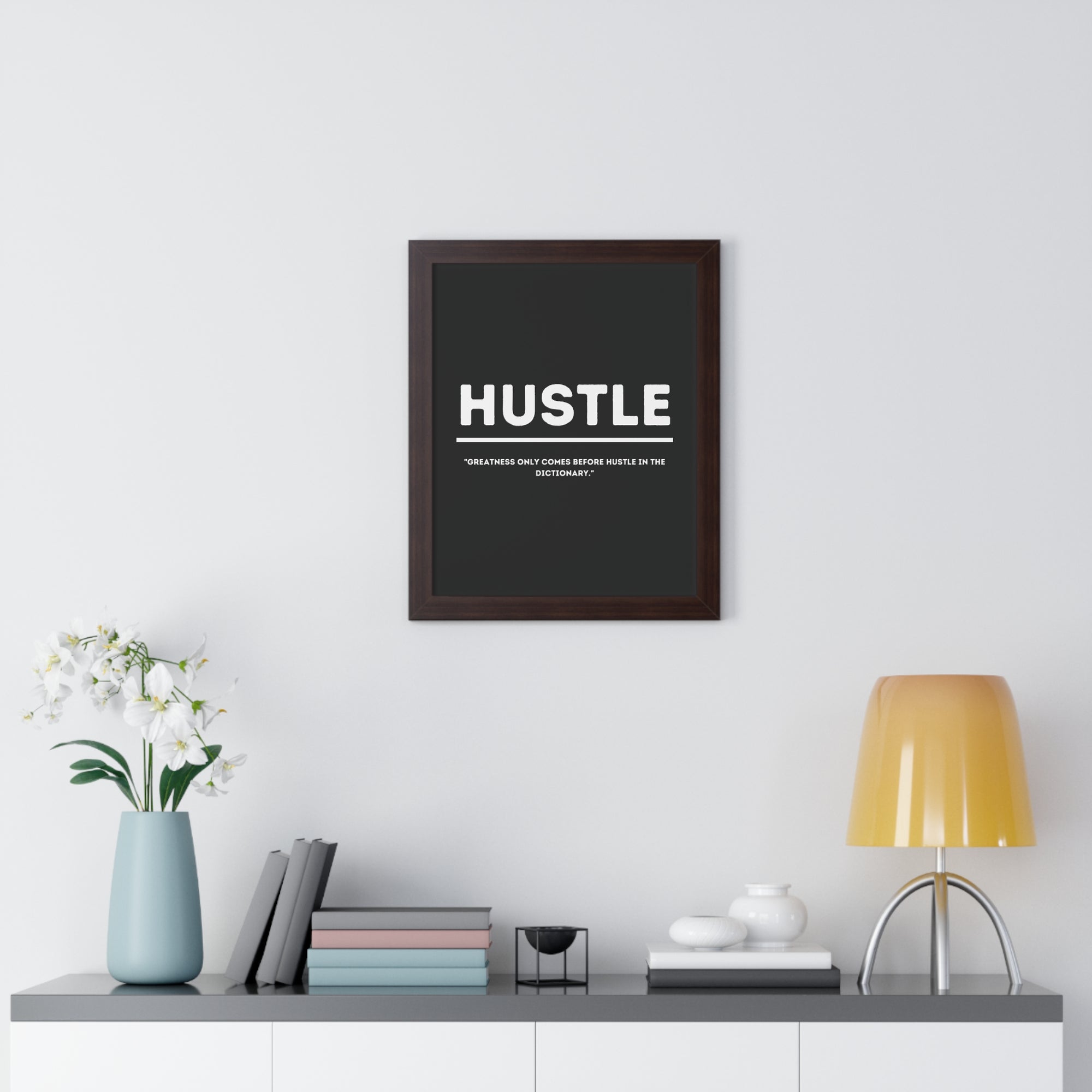 Minimalist in Black (Hustle) - Framed Vertical Poster