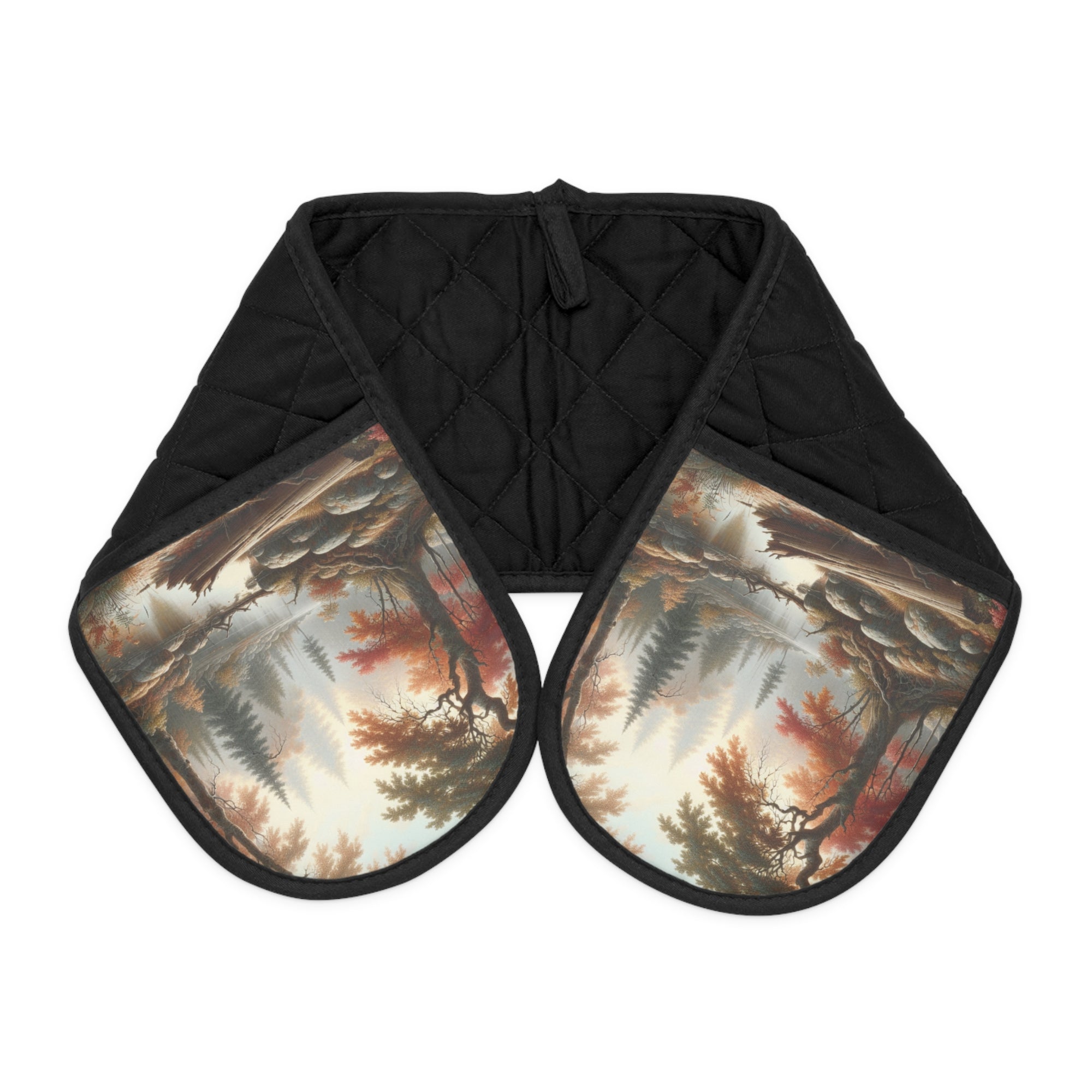 Cozy Autumn Landscape Oven Mitts - Perfect for Home Cooking & Fall Gatherings