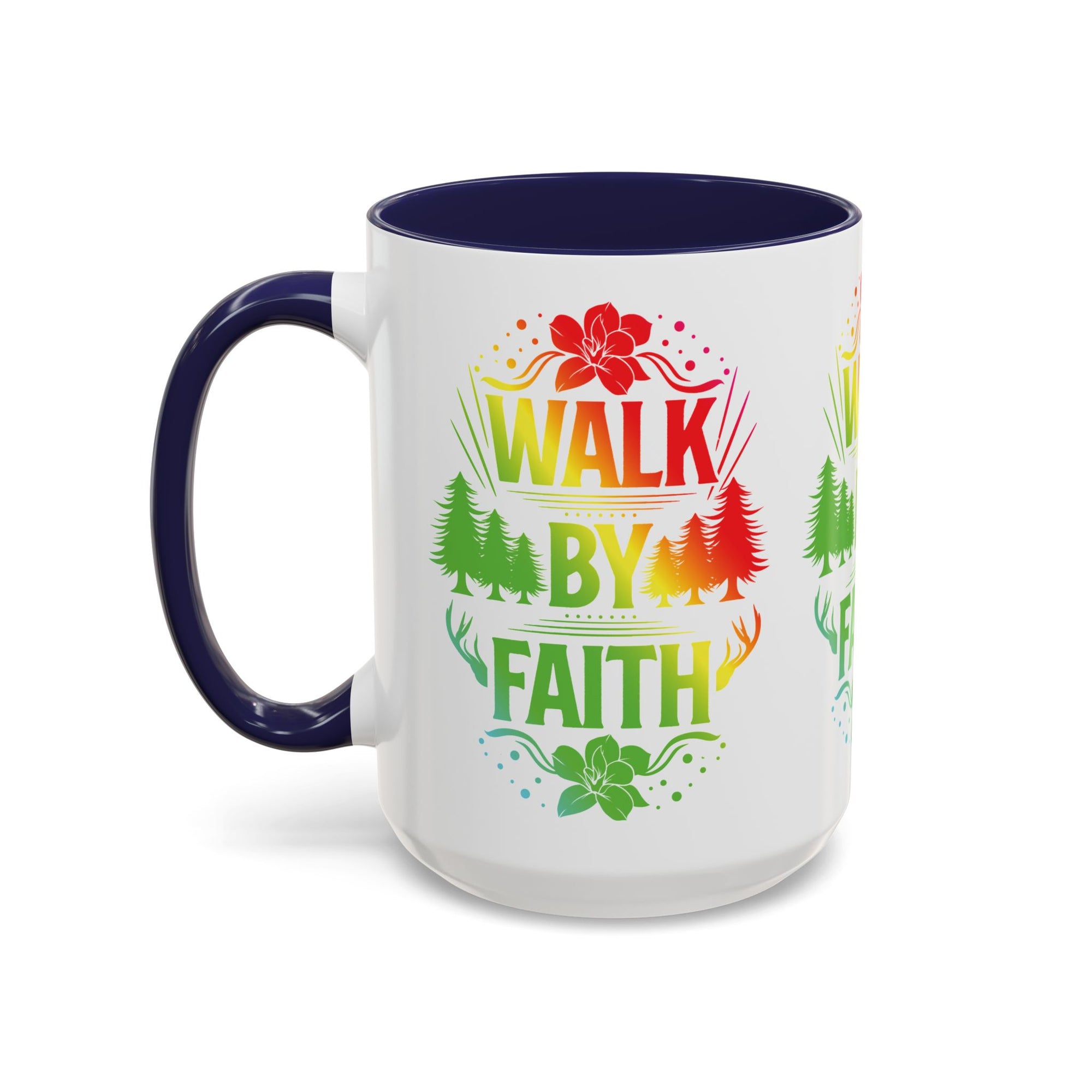 Walk by Faith Accent Coffee Mug - Inspirational Design