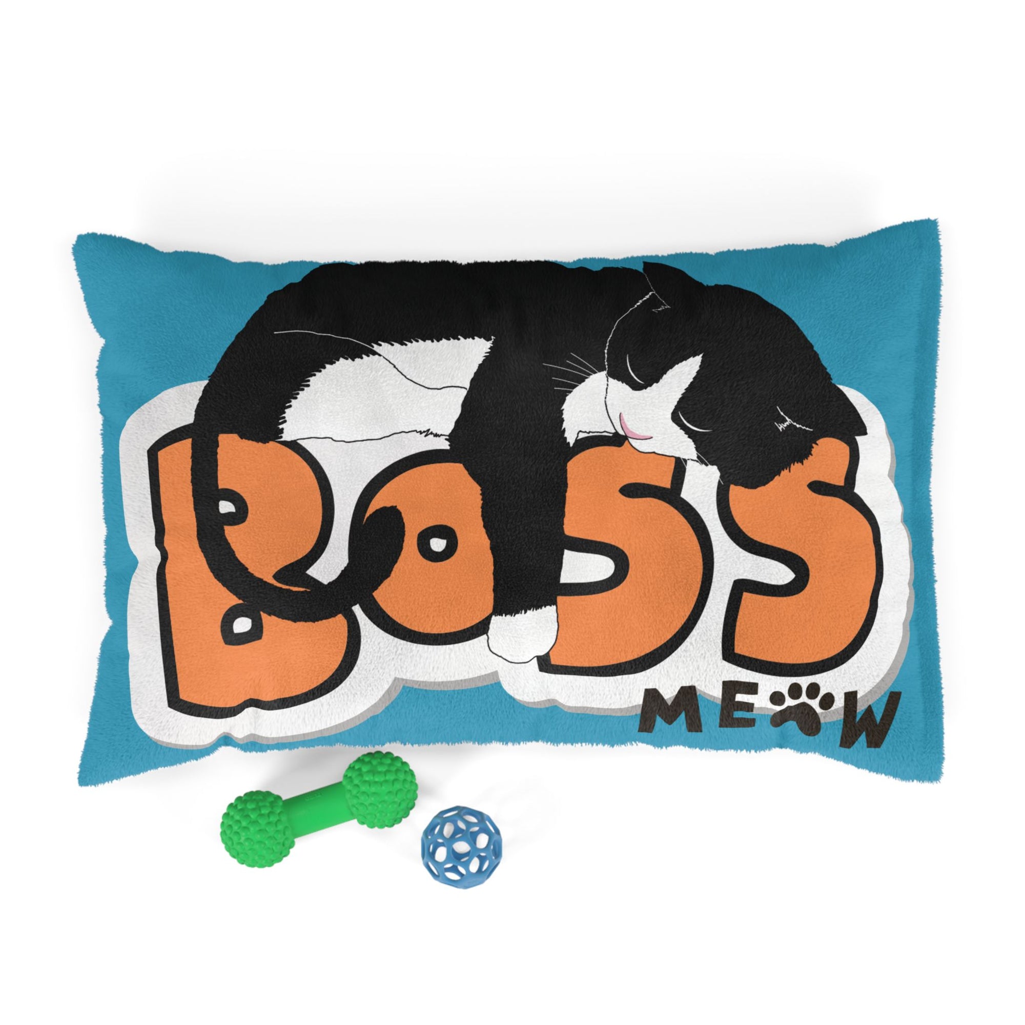 Boss Meow Pet Bed (Blue) - Fun and Cozy Space for Your Furry Leader