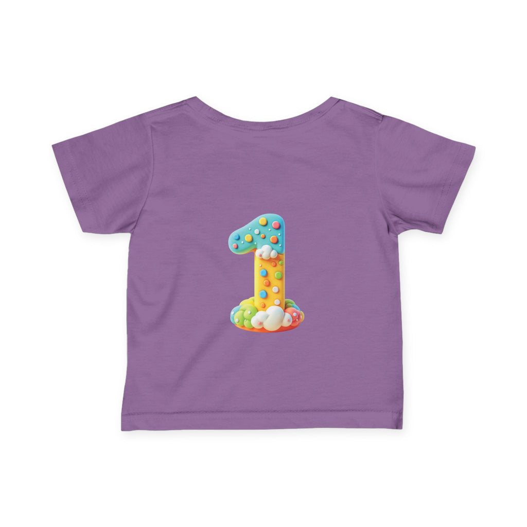 Cute Infant T-Shirt - 'Eat Sleep Cute Repeat' with Colorful Number 1 Design