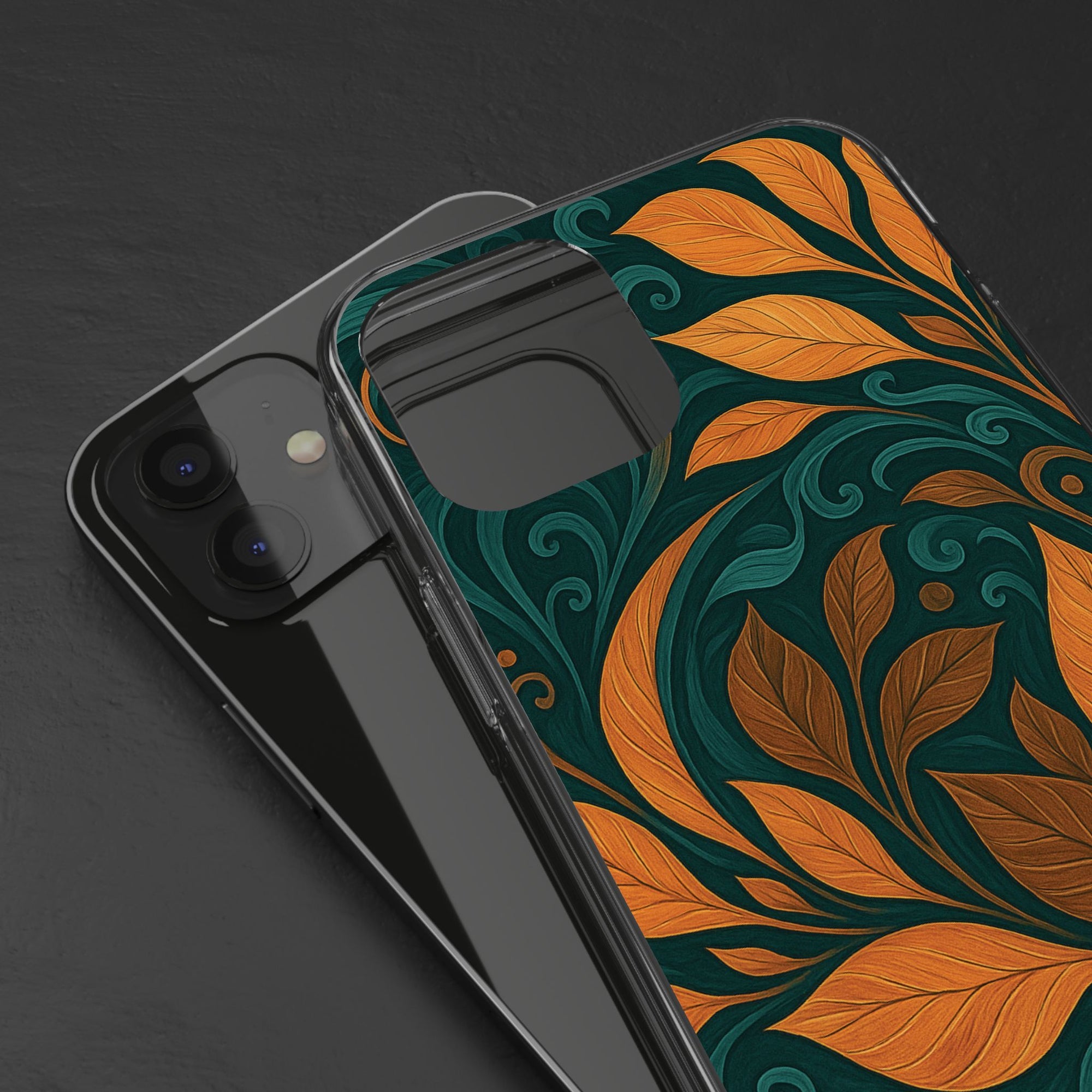 Bohemian Floral Clear Phone Case - Nature Lover's Gift, Botanical Design Phone Cover, Fall Aesthetic, Eco-Friendly Case, Custom Phone