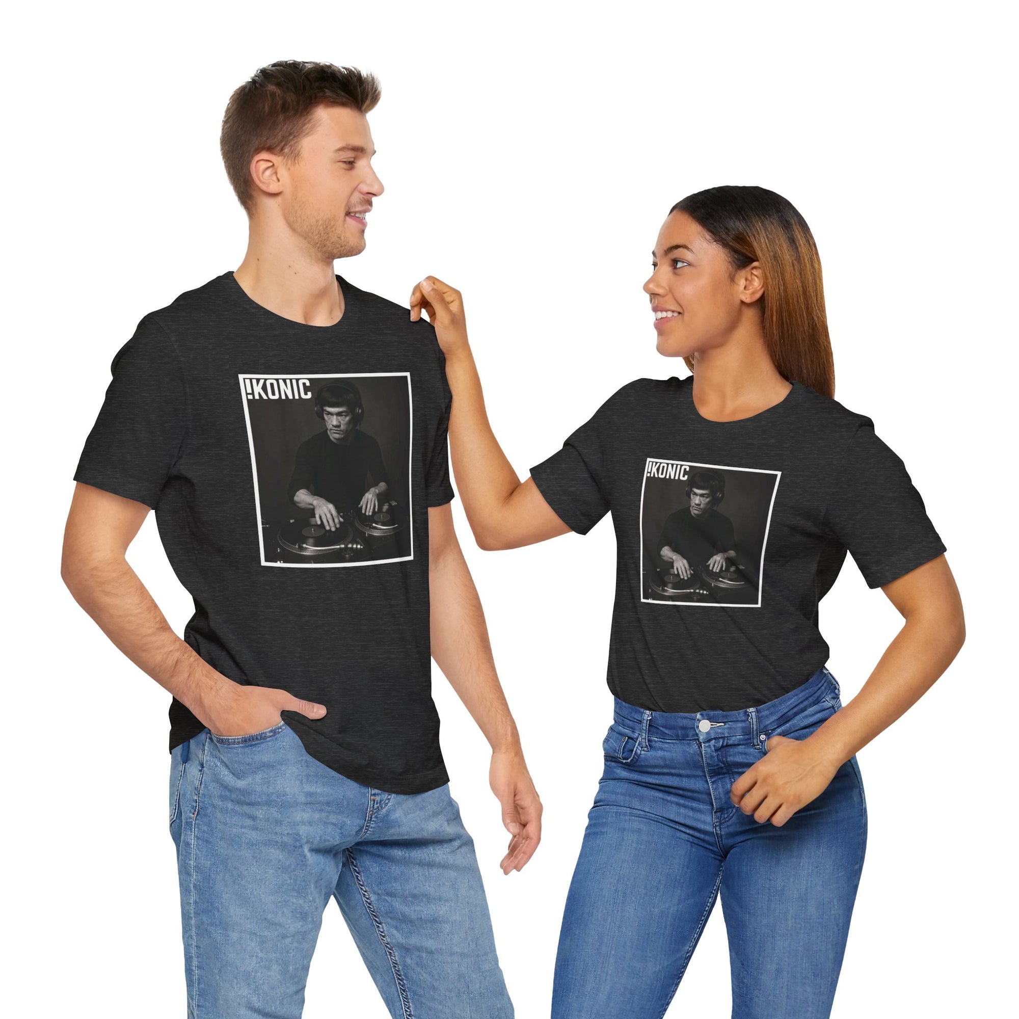 IKONIC Unisex Jersey Tee - Casual Graphic Top for Sports Fans, Everyday Wear, Gift for Him/Her, Street Style Fashion, Bruce The DJ