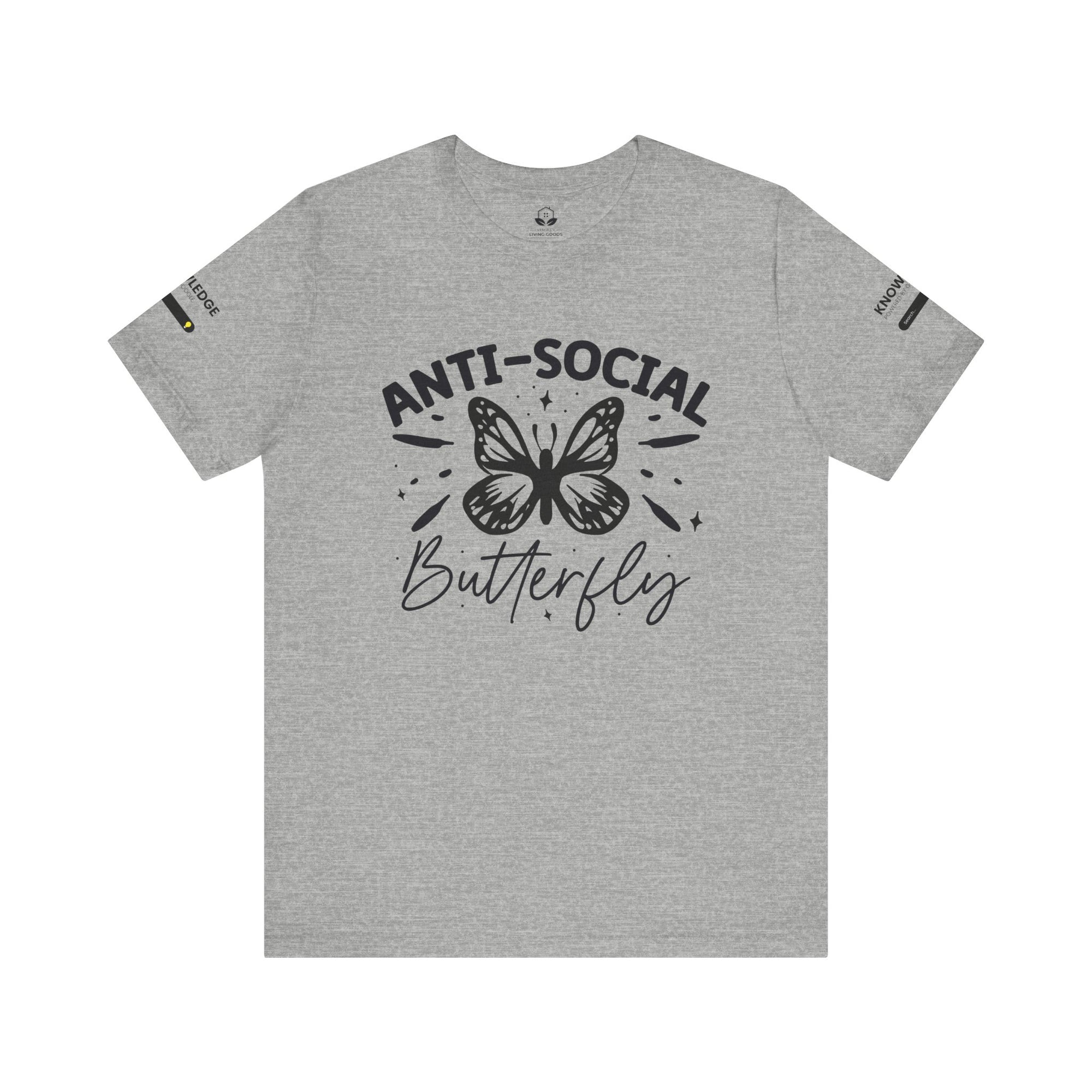 Unisex Jersey Tee with 'Anti-Social Butterfly' Quote - Perfect for Everyday Wear