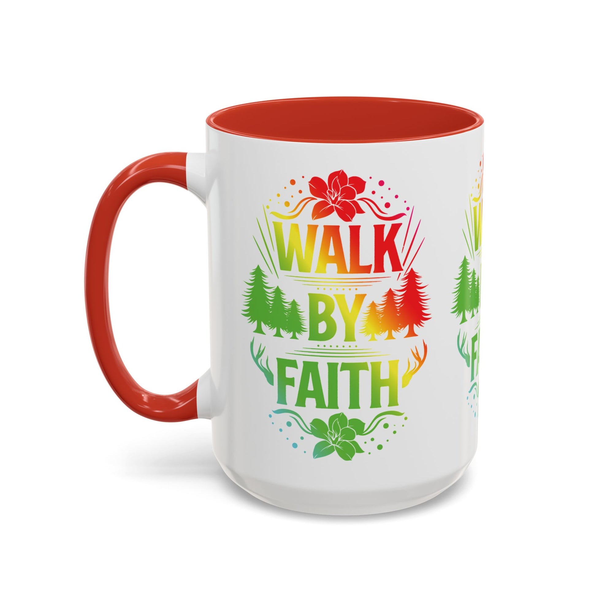 Walk by Faith Accent Coffee Mug - Inspirational Design