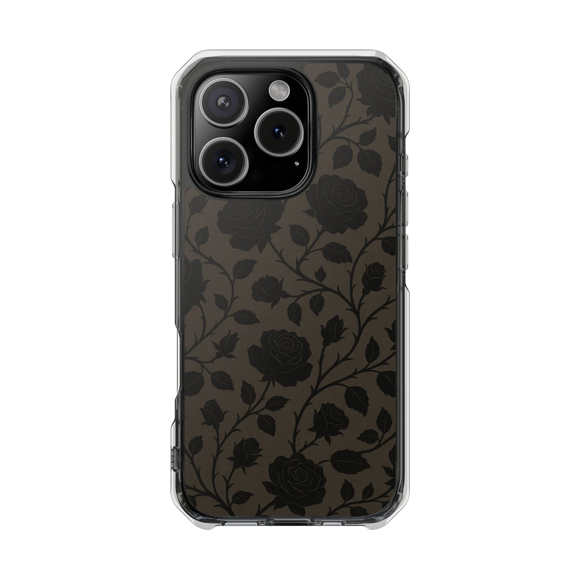 Floral Phone Case - Elegant Rose Design, Magnetic Clear Impact Case for iPhone, Stylish Phone Cover, Gifts for Her, Floral Lover