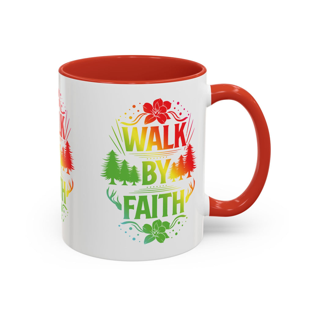 Walk by Faith Accent Coffee Mug - Inspirational Design