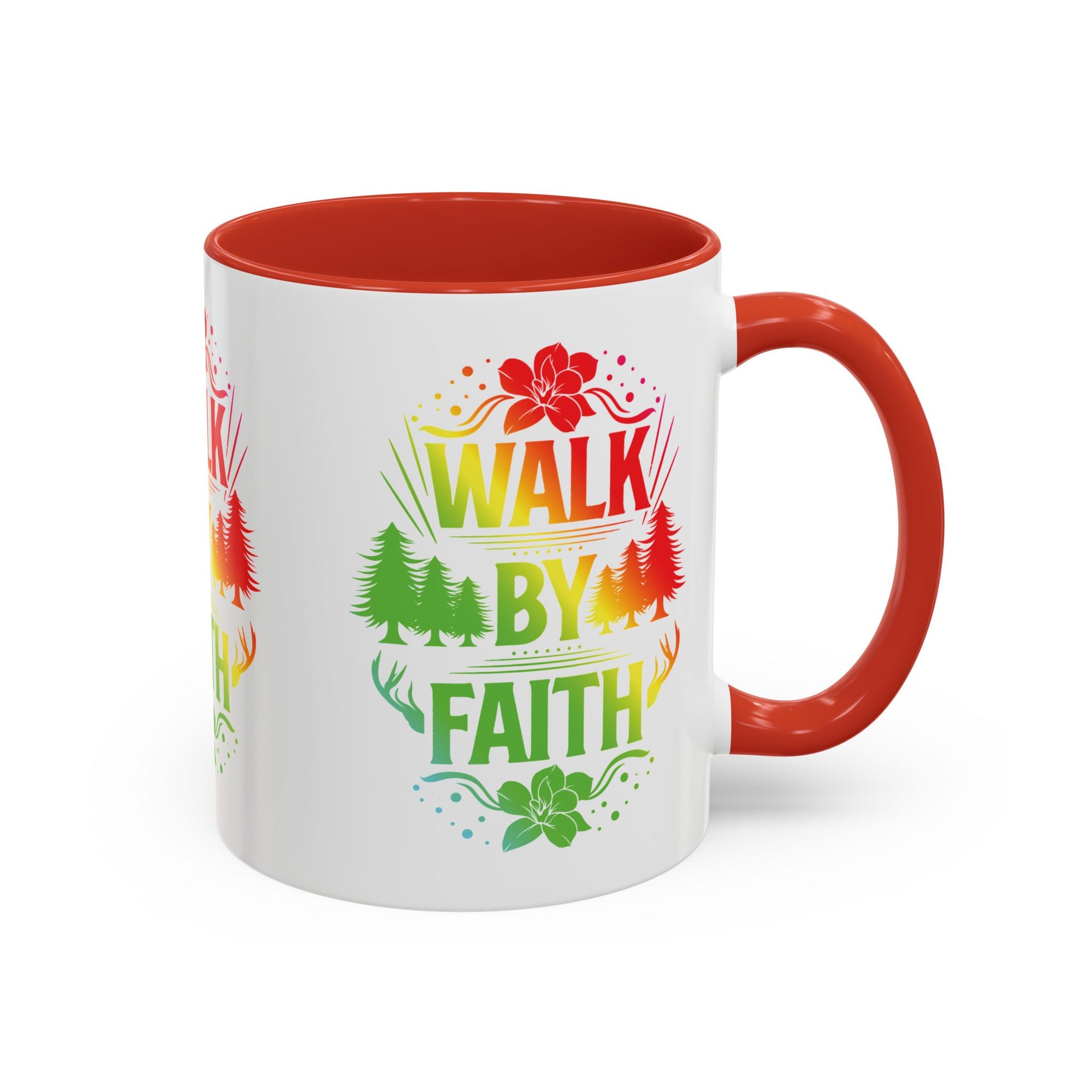 Walk by Faith Accent Coffee Mug - Inspirational Design