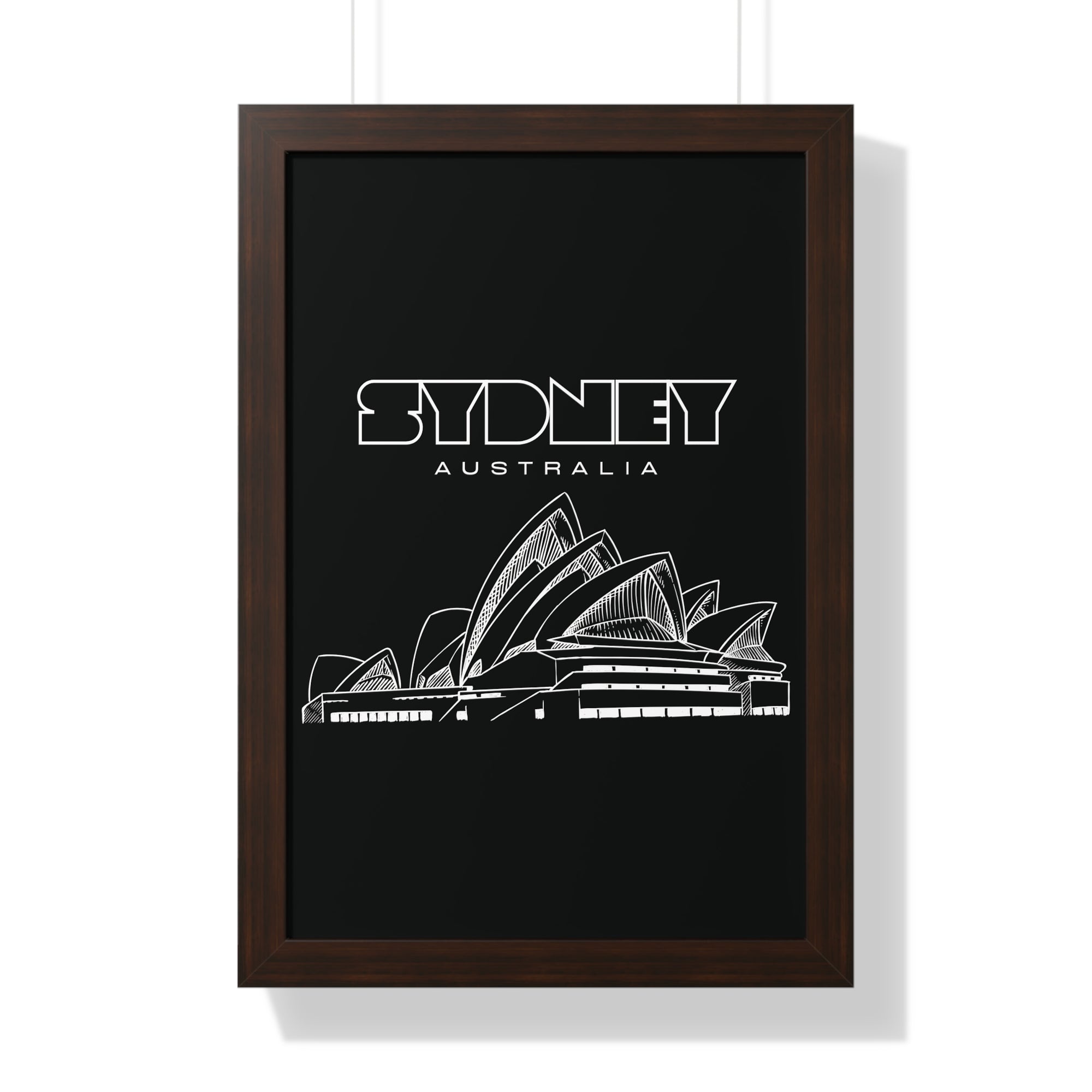 Aesthetic Sydney in Black - Framed Vertical Poster
