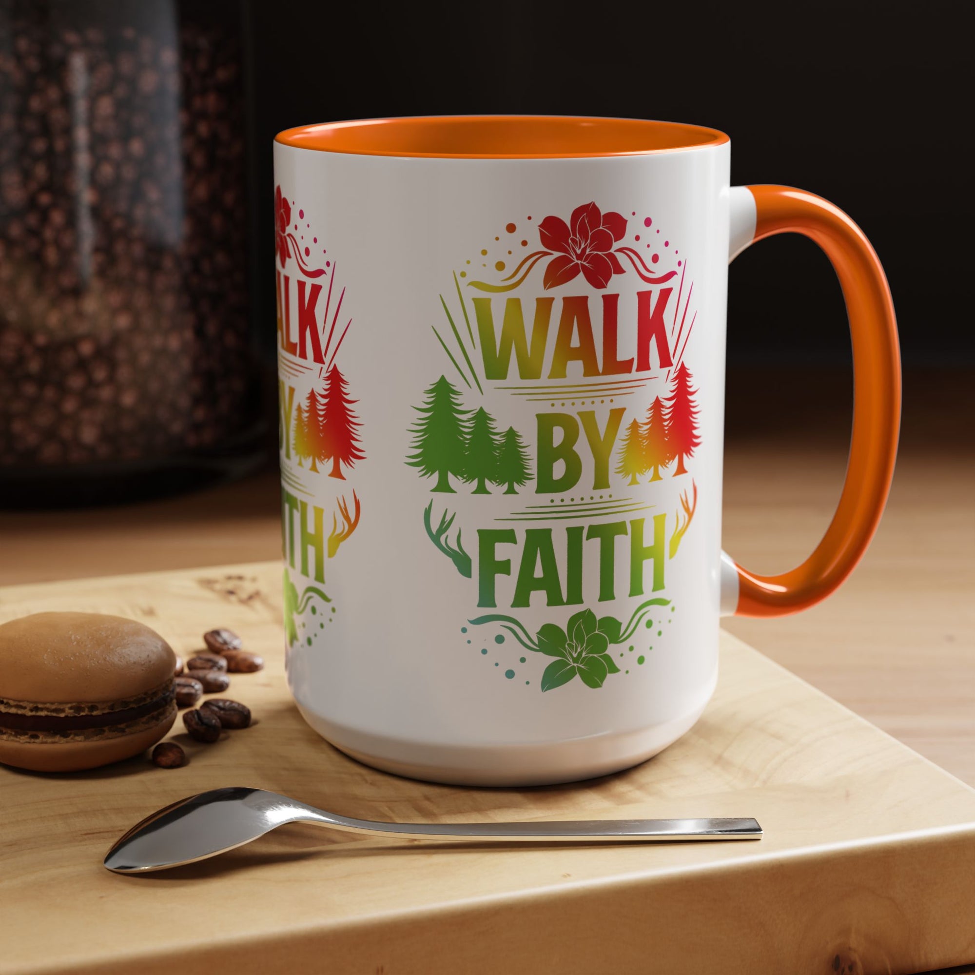 Walk by Faith Accent Coffee Mug - Inspirational Design