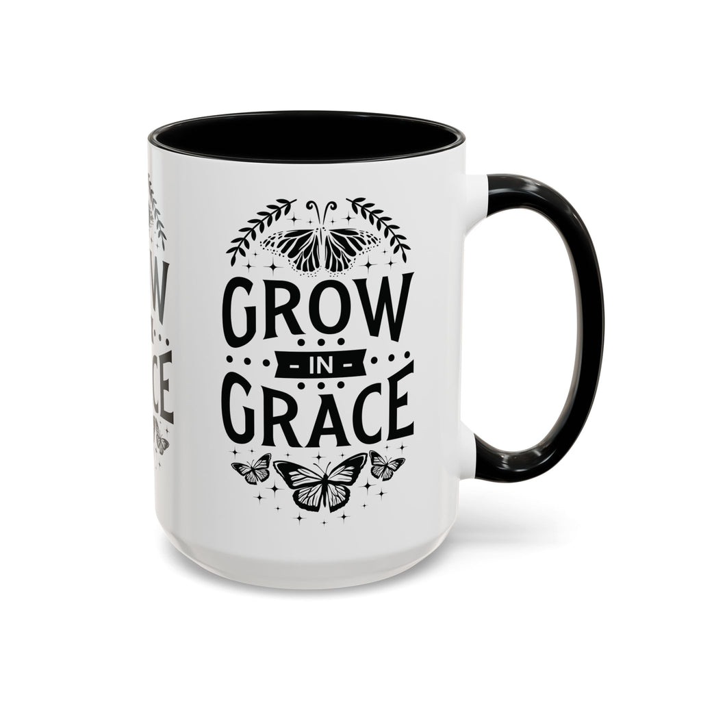 Grow in Grace Accent Coffee Mug - Inspirational Design
