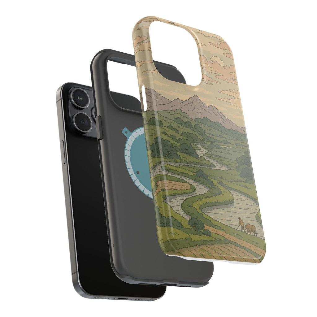 Nature-Inspired Magnetic Tough Case for iPhone, Phone Protection, Adventure Gift, Outdoor Lover, Earthy Aesthetic